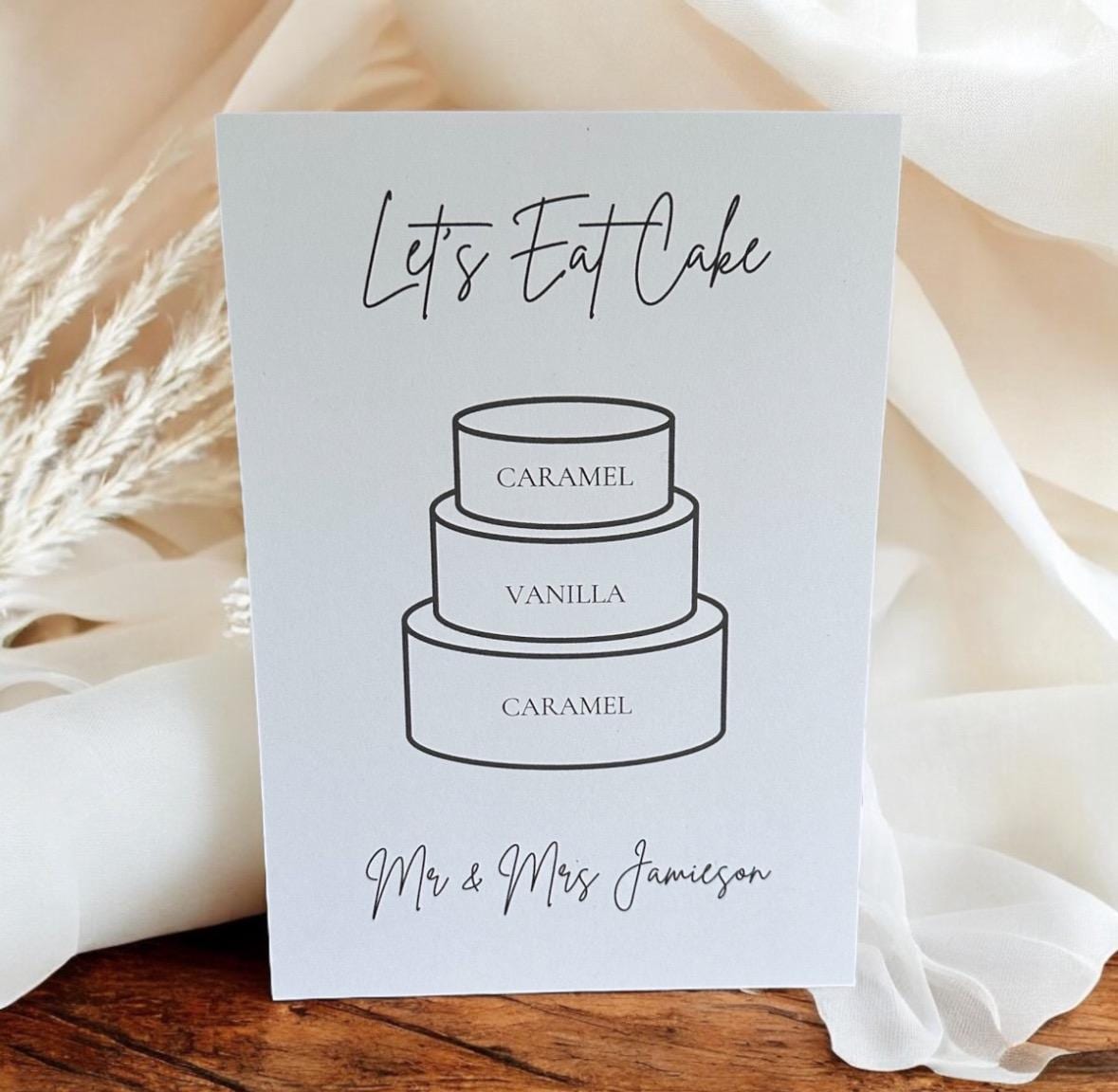 Wedding Cake Sign, Wedding Cake Flavour Menu, Wedding Cake Sign Flavours