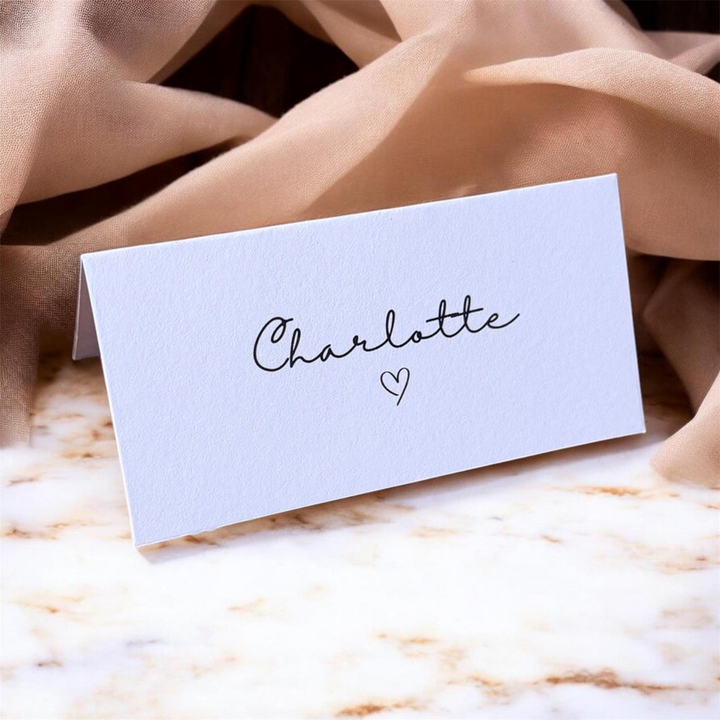 Minimalist Heart Wedding Place Cards, Wedding Name Cards, Wedding Table Names, Wedding Favours