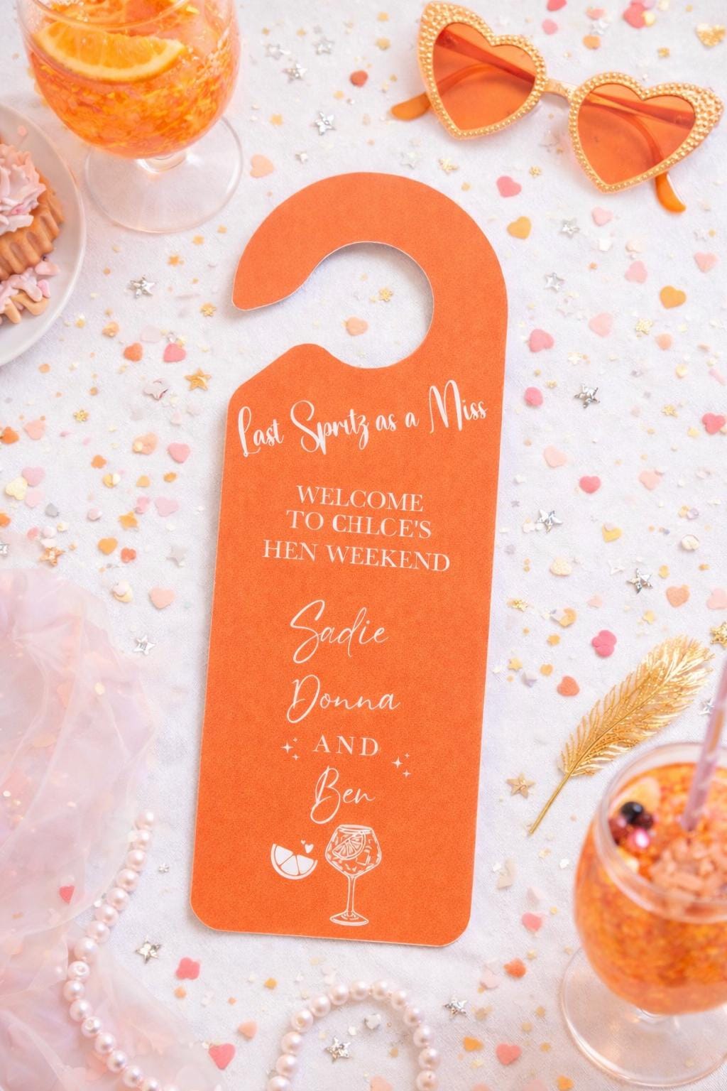 Personalised Wedding Hen Party Room Reserved Door Hanger