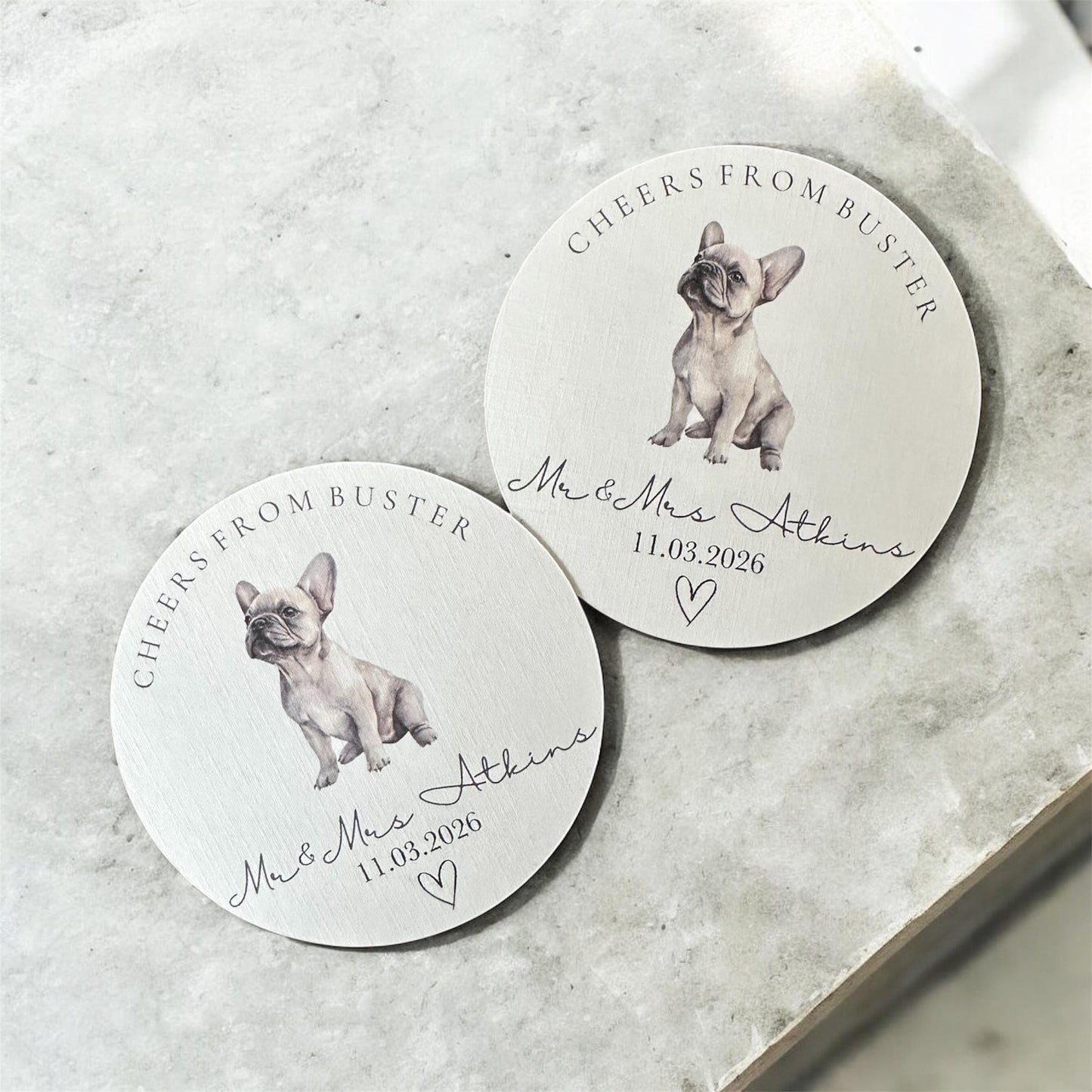 Personalised Wedding Dog Coasters