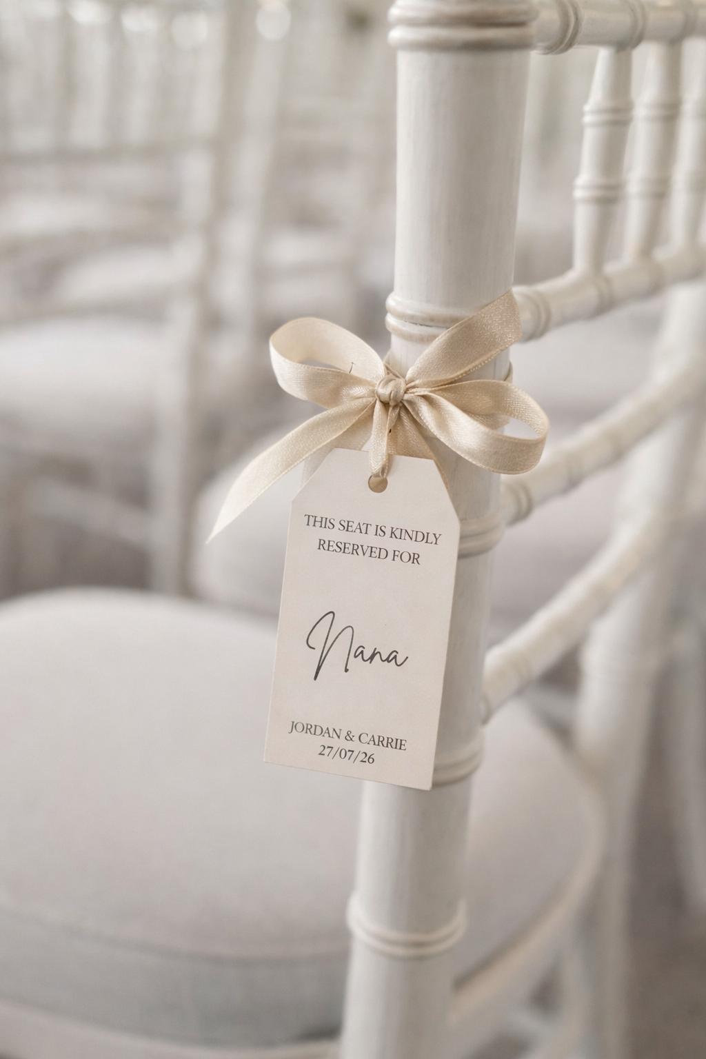 Wedding Chair Reserved Tag