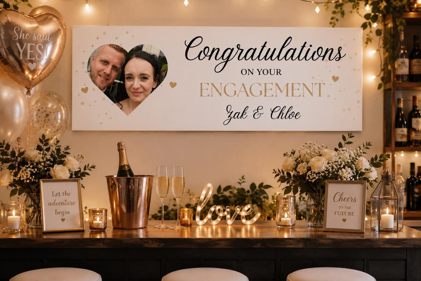 Personalised Engagement banner, Engagement party banner