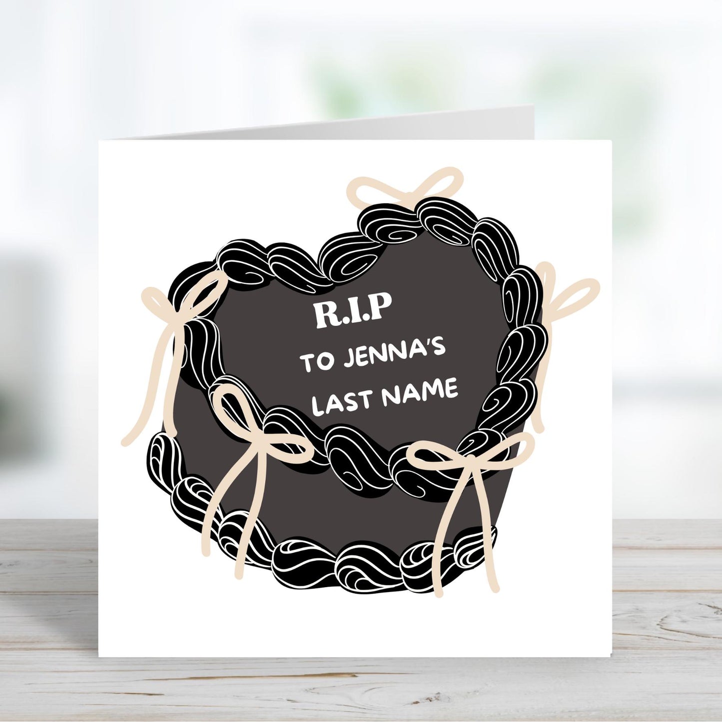 Hen Party Card, RIP Last Name, Cake Card, Hen Party
