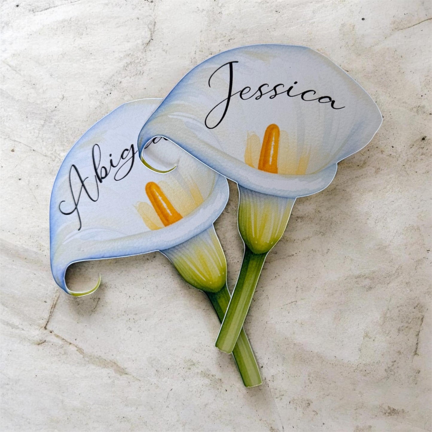 Calla Lily Wedding Place Cards, Wedding Name Cards, Wedding Table Names, Wedding Favours