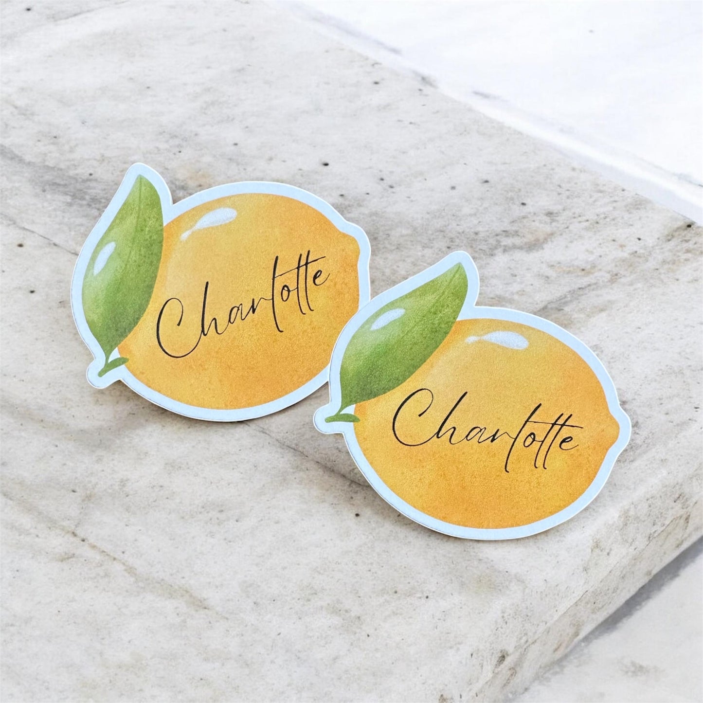 Lemon Wedding Place Cards, Wedding Name Cards, Wedding Table Names, Wedding Favours, Lemon Wedding Theme
