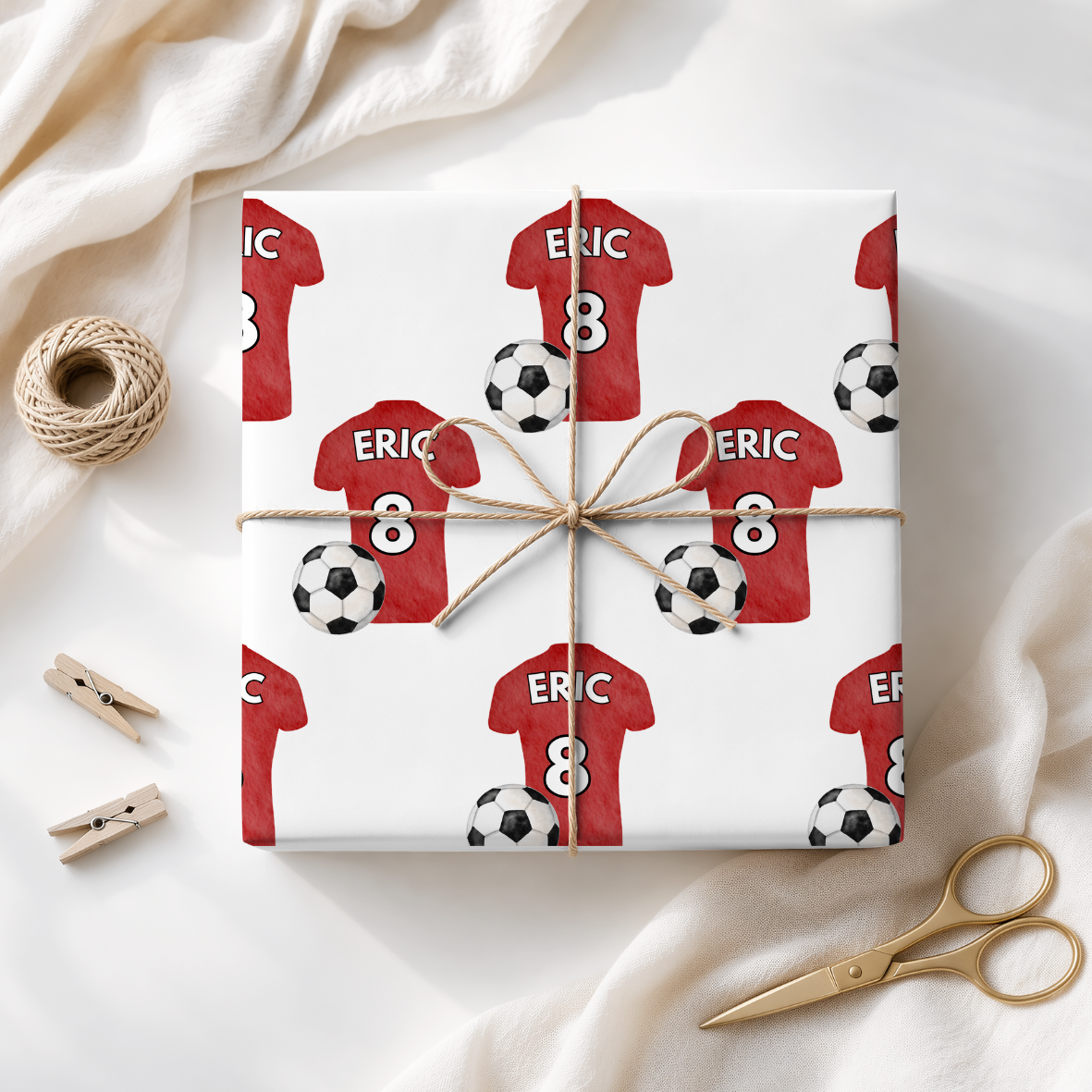 Personalised Children's Football Wrapping Paper