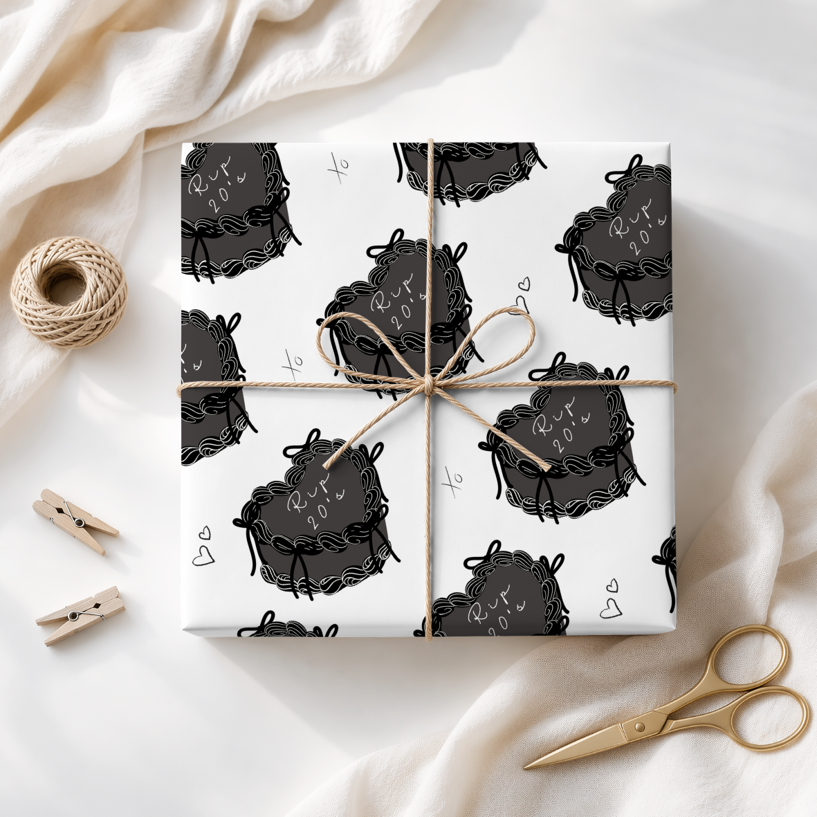RIP 30's Wrapping Paper, 30th Birthday Wrapping Paper