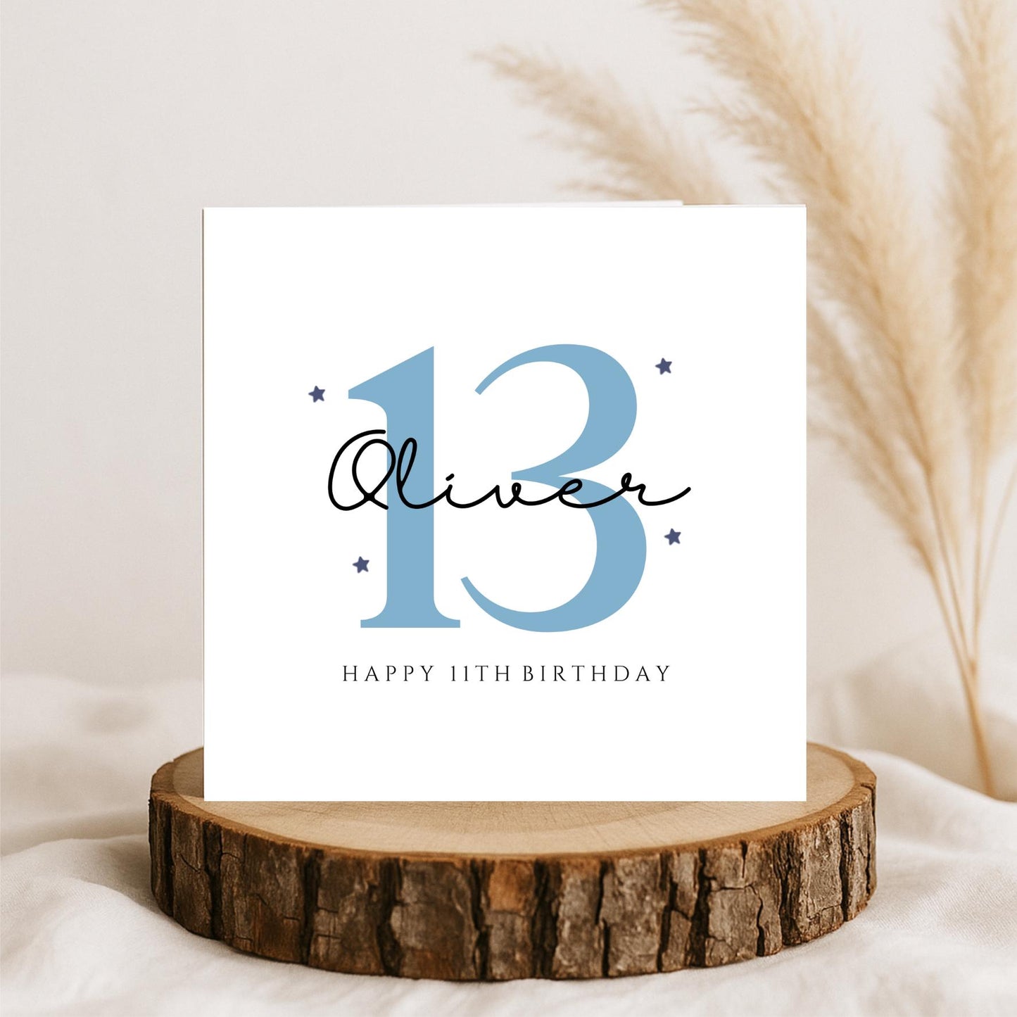 13th Birthday Card, Boys Personalised Name Card, Teenager Birthday Card