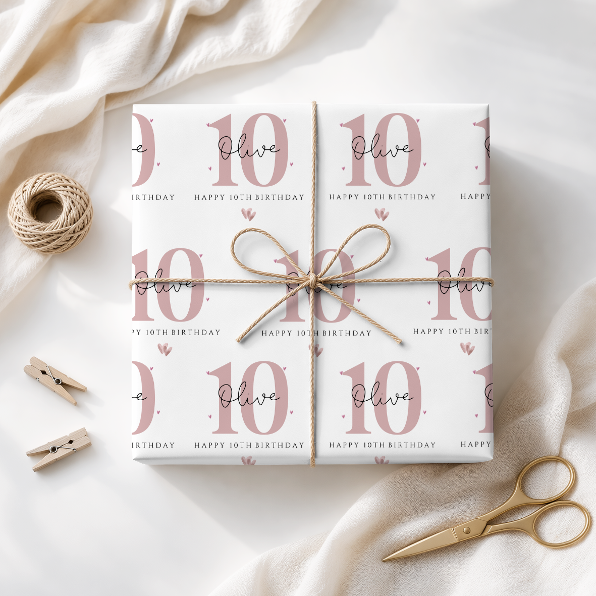 Personalised Girls 10th Birthday Wrapping Paper (Copy)
