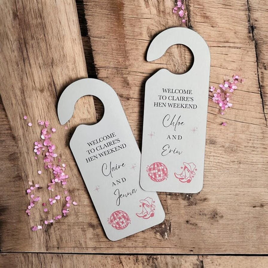 Personalised Wedding Hen Party Room Reserved Door Hanger