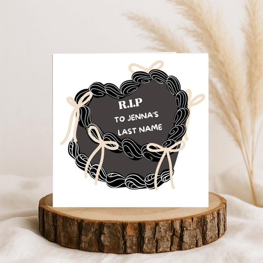 Hen Party Card, RIP Last Name, Cake Card, Hen Party
