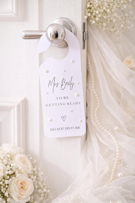 Personalised Bridal Wedding Room Reserved Door Hanger