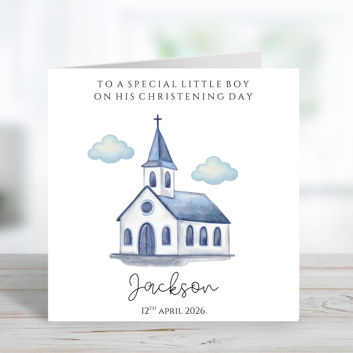 Personalised Boys Christening Card, Baptism Card