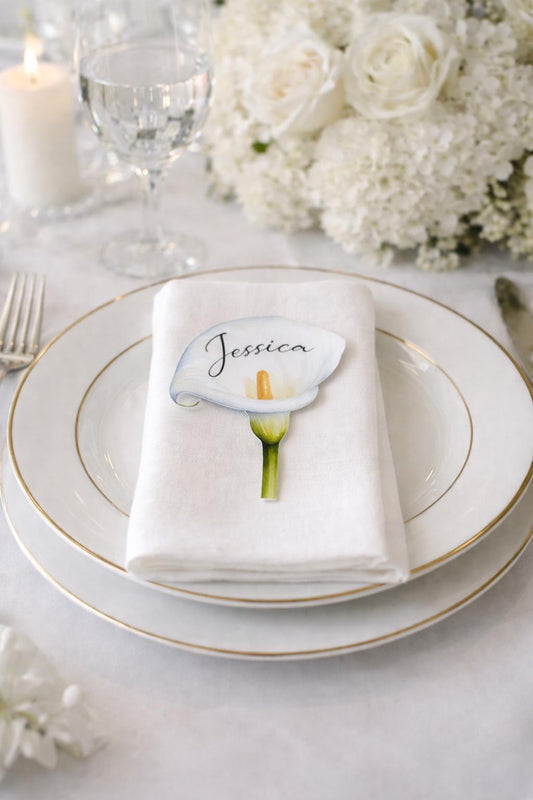 Calla Lily Wedding Place Cards, Wedding Name Cards, Wedding Table Names, Wedding Favours