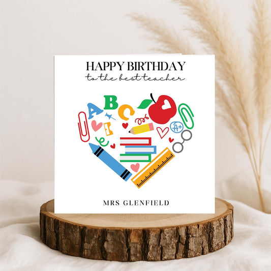 Teacher Birthday Card, Happy Birthday Teacher, Best Teacher