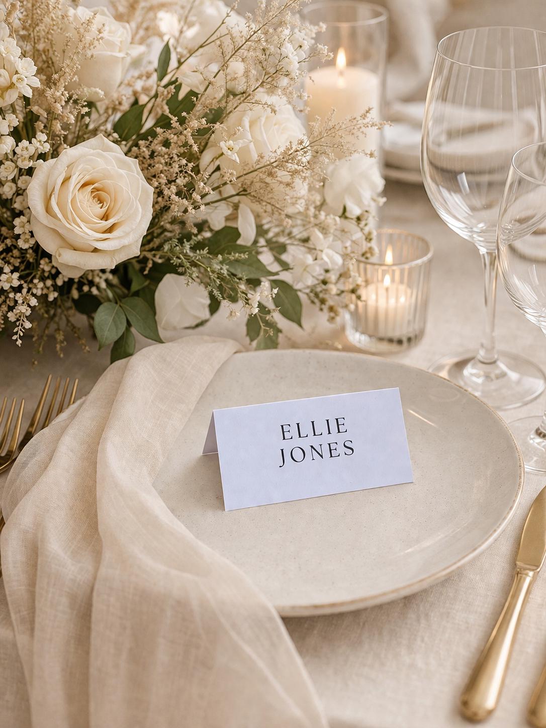 Minimalist Wedding Place Cards, Wedding Name Cards, Wedding Table Names, Wedding Favours