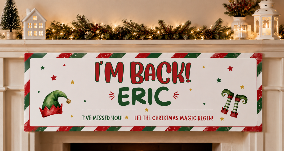 Personalised Elf Return Christmas Banner