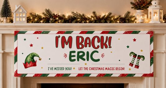 Personalised Elf Return Christmas Banner