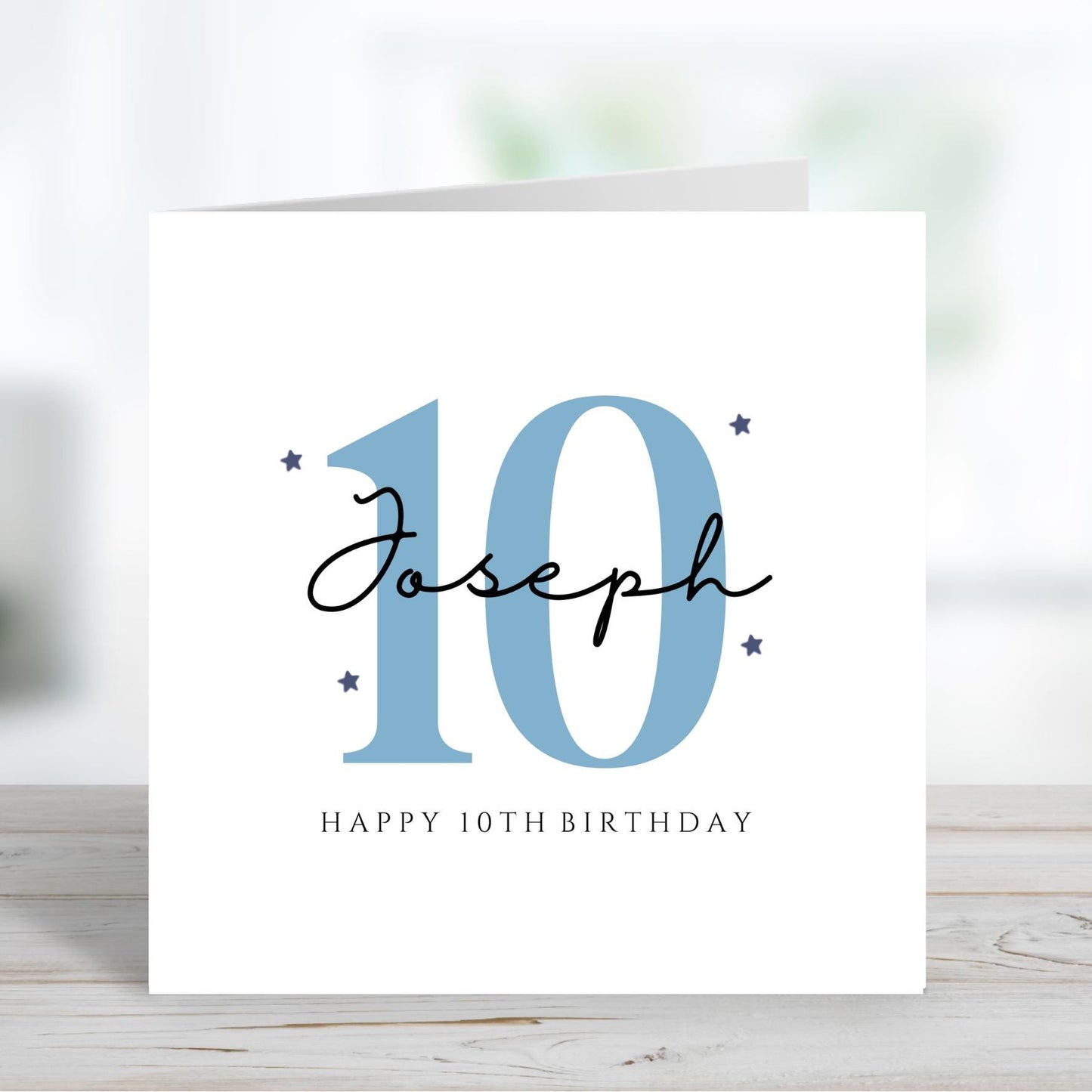 10th Birthday Card, Boys Name Birthday Card