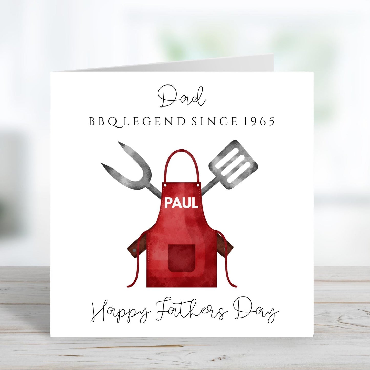 BBQ Legend Fathers Day Card, Custom Name Fathers Day Card