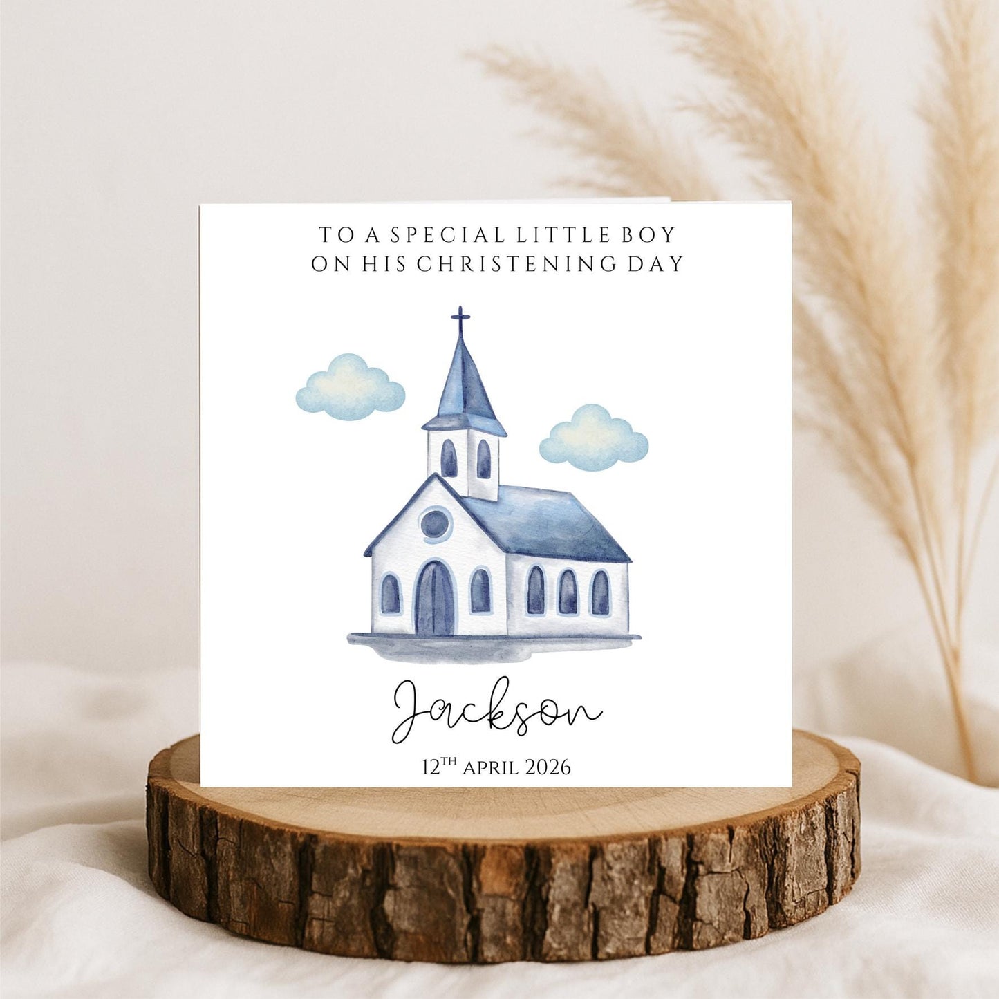 Personalised Boys Christening Card, Baptism Card