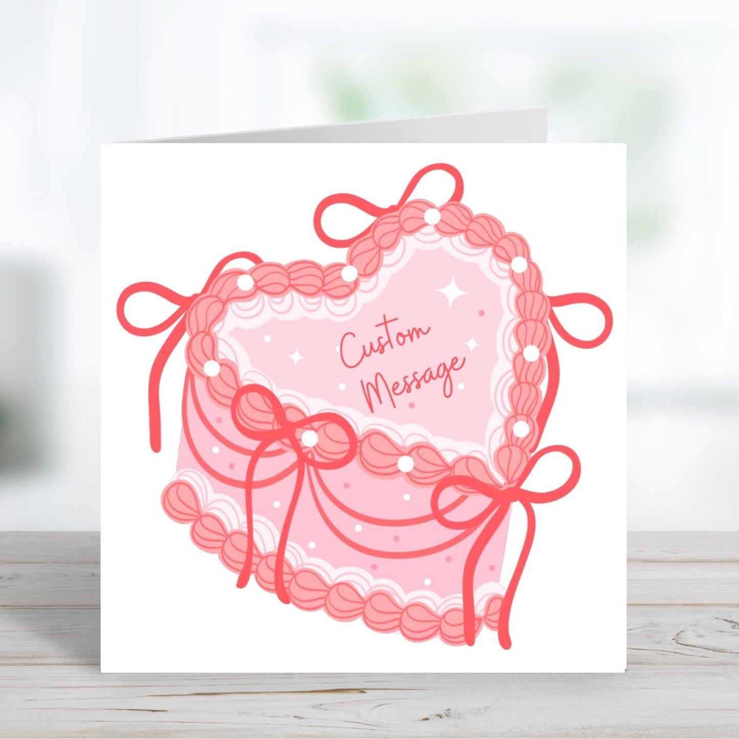 Personalised Bento Cake Card, Custom Message Card