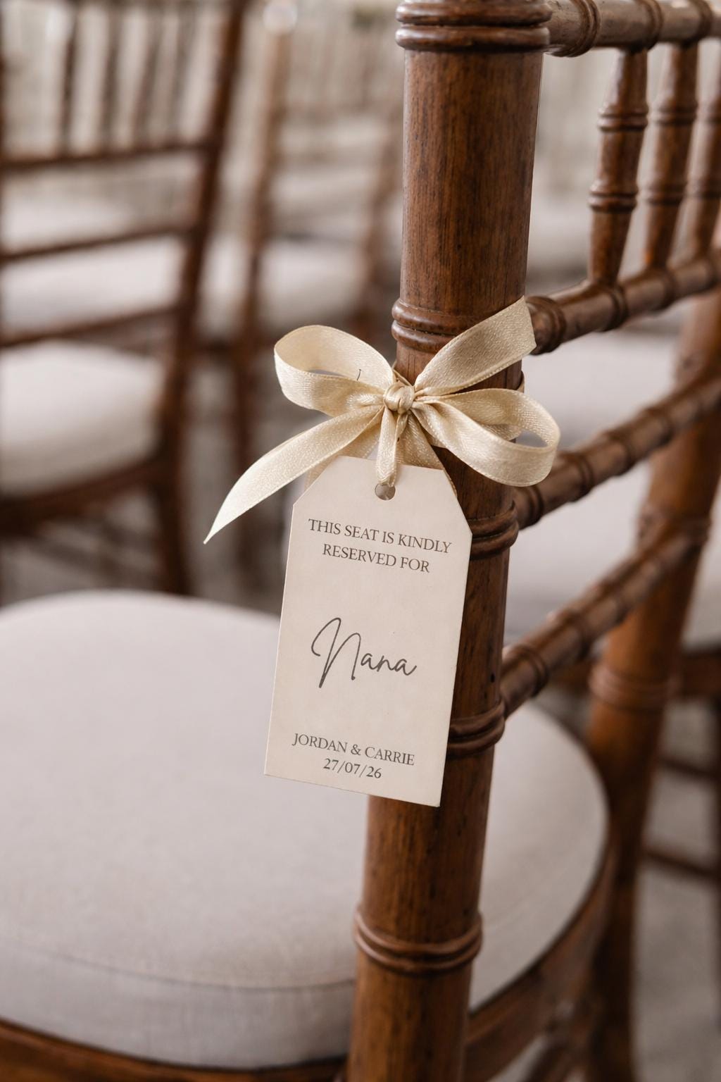 Wedding Chair Reserved Tag