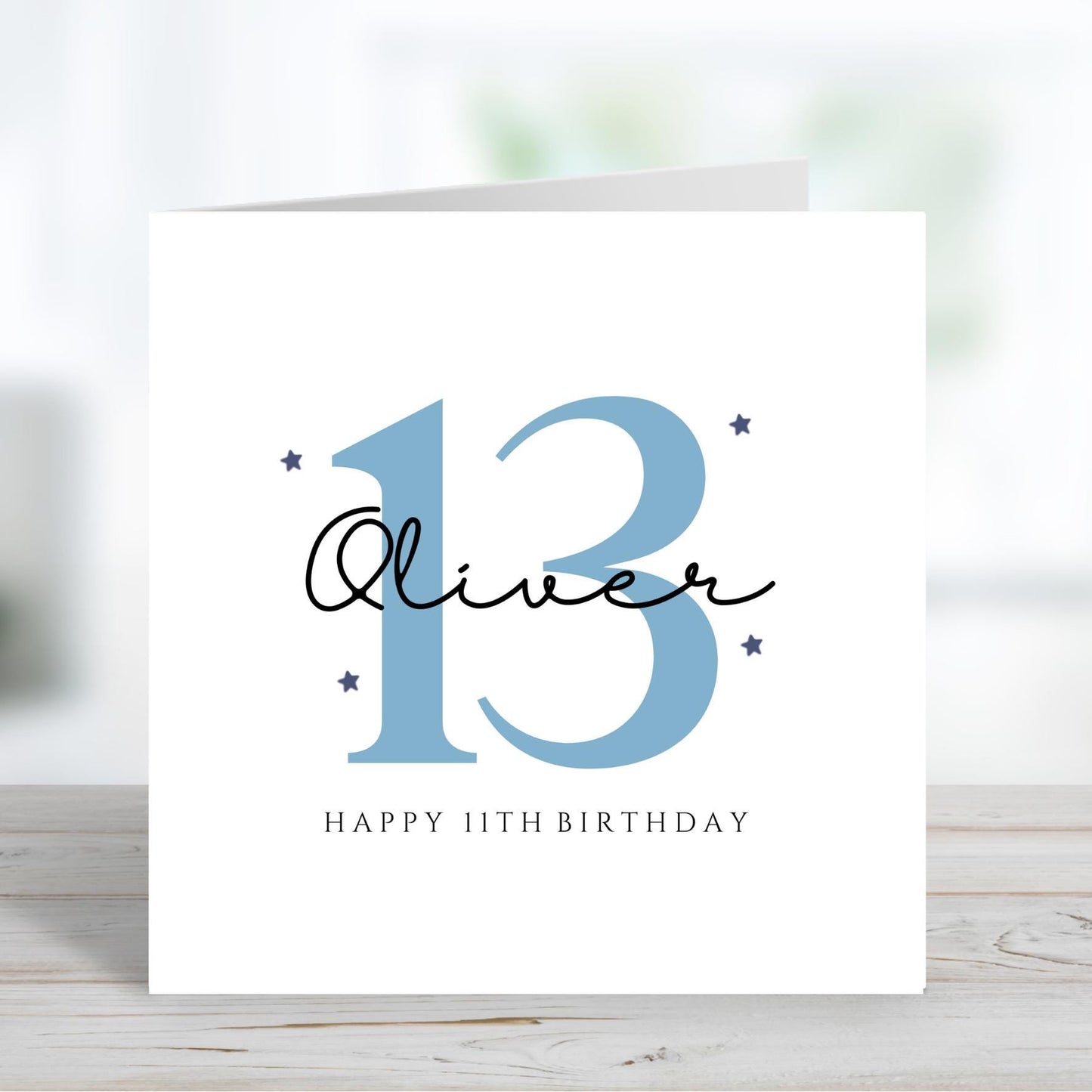 13th Birthday Card, Boys Personalised Name Card, Teenager Birthday Card