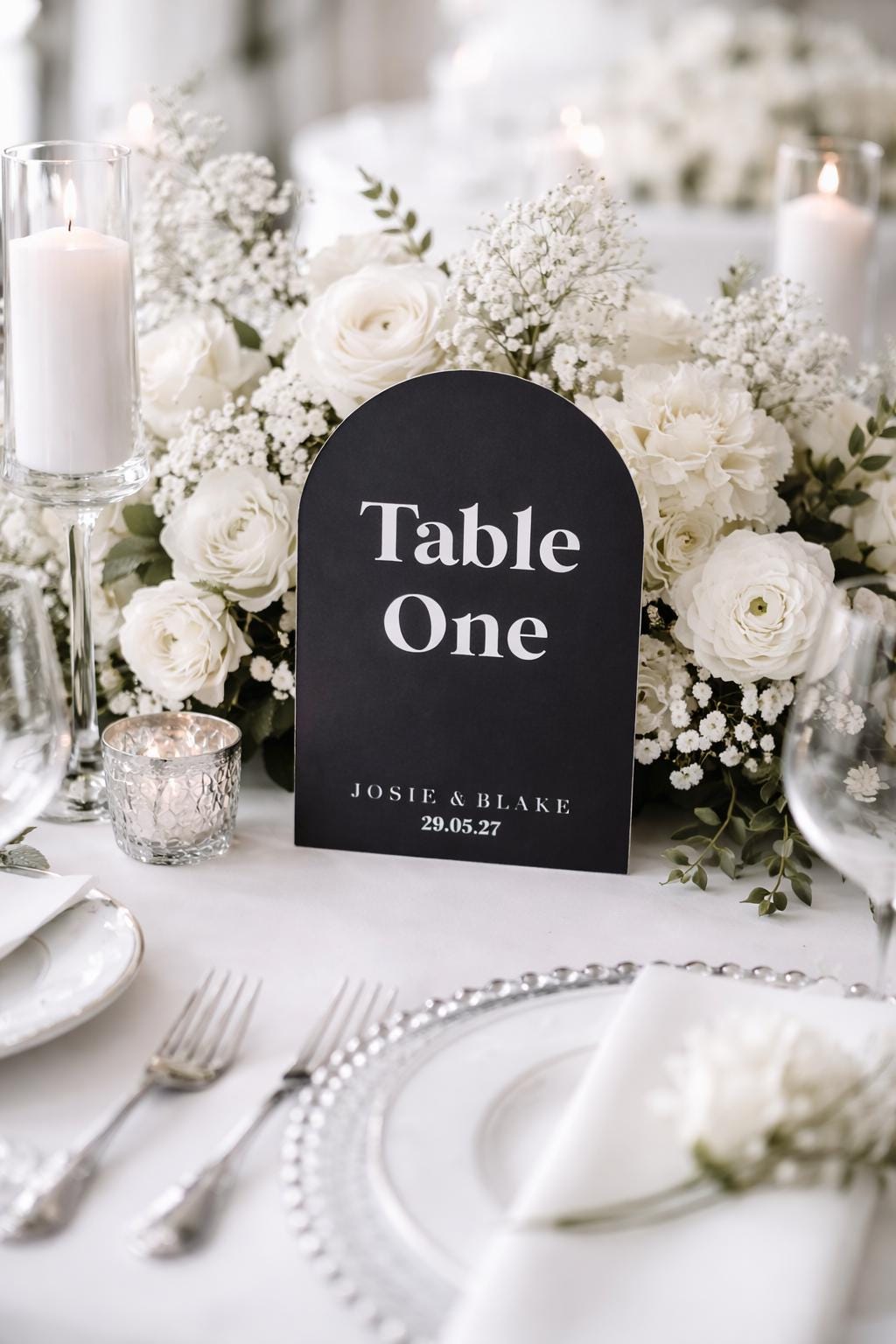 Arch Table Number Cards, Wedding Table Numbers