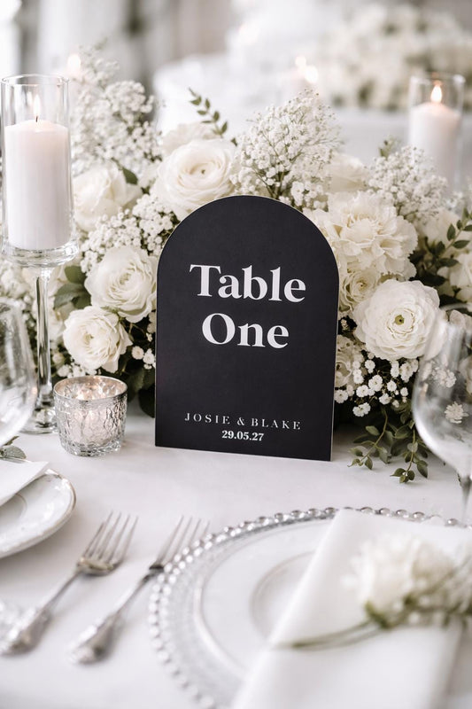 Arch Table Number Cards, Wedding Table Numbers