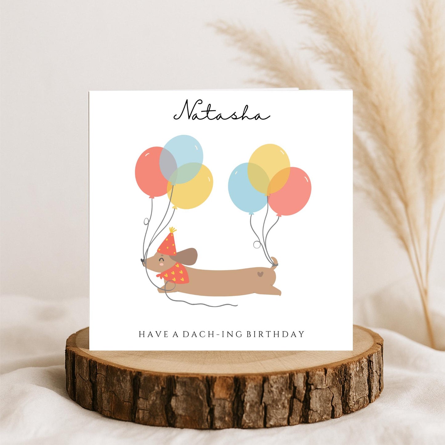 Dachshund Birthday Card, Sausage Dog Birthday Card, Personalised Card