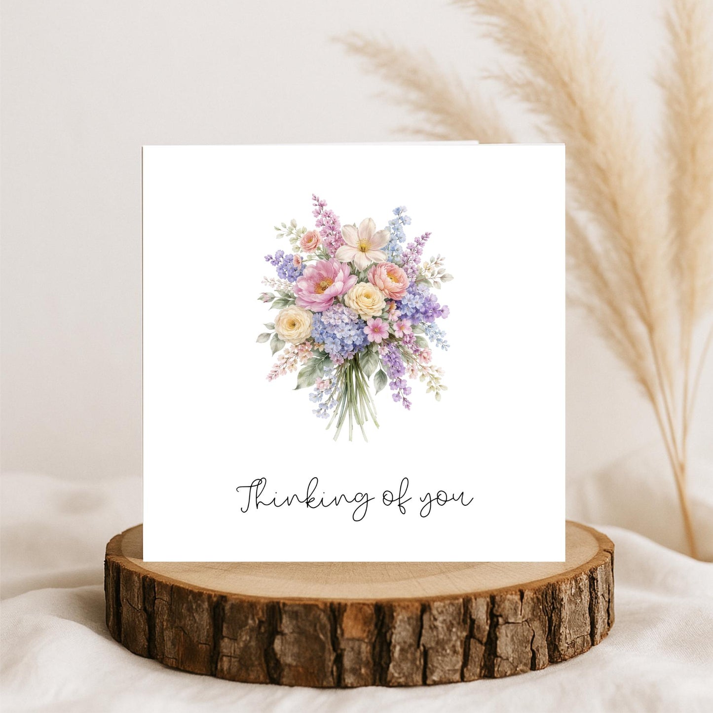 Thinking of you Card, Flower Greeting Card, Sympathy Card
