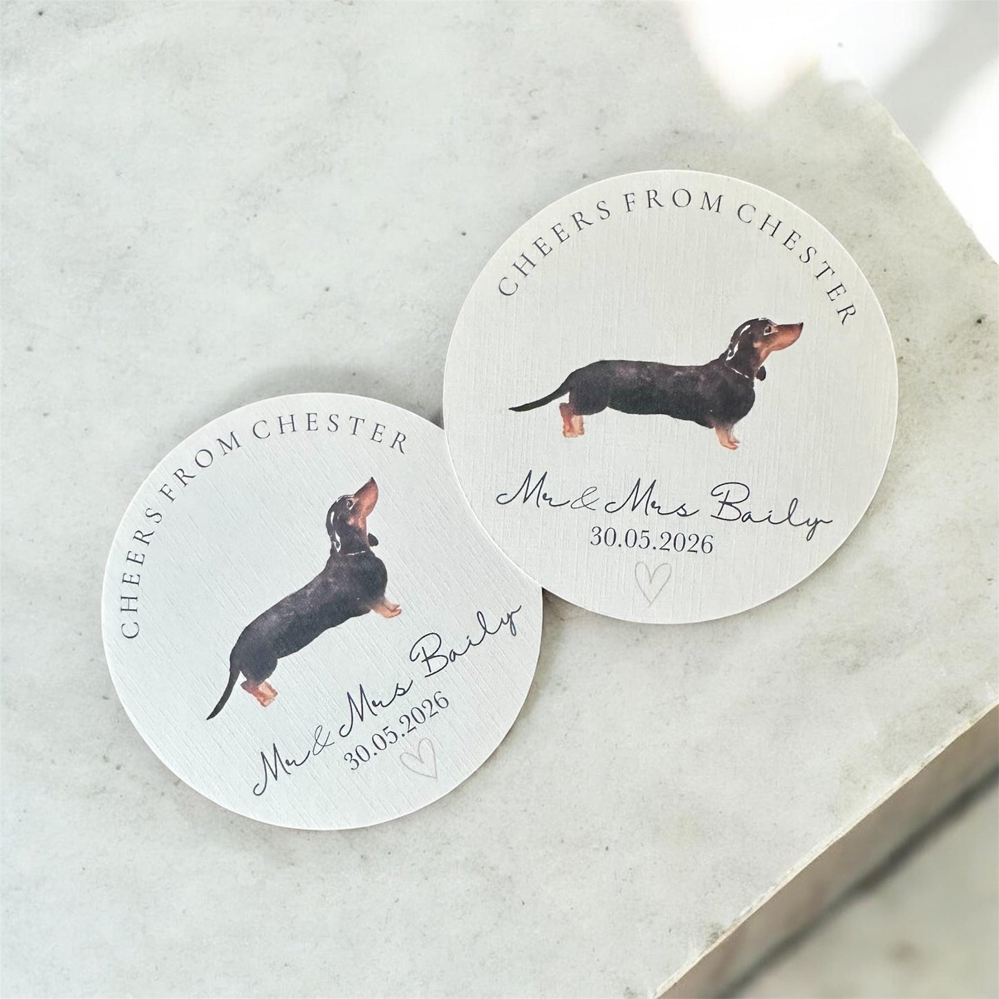 Personalised Wedding Dog Coasters