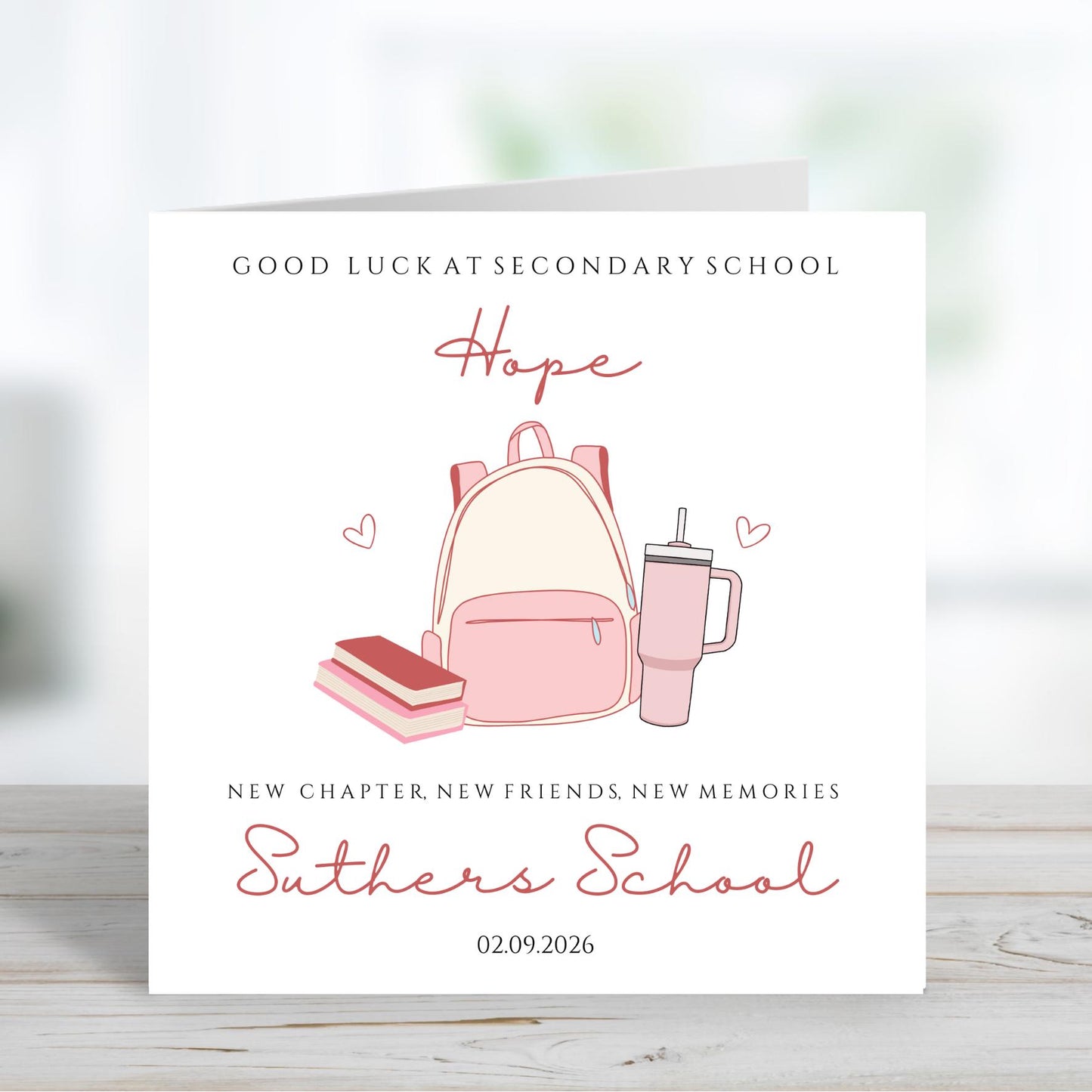 New School Card, First Day of School Card
