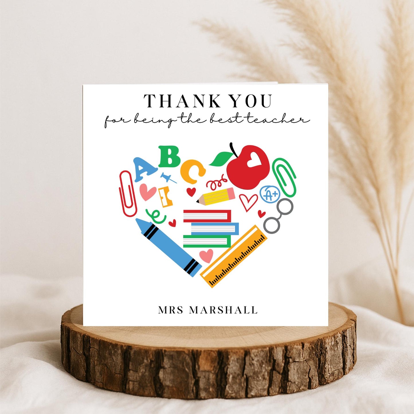 Best Teacher Card, Thank you Teacher, Personalised Cards