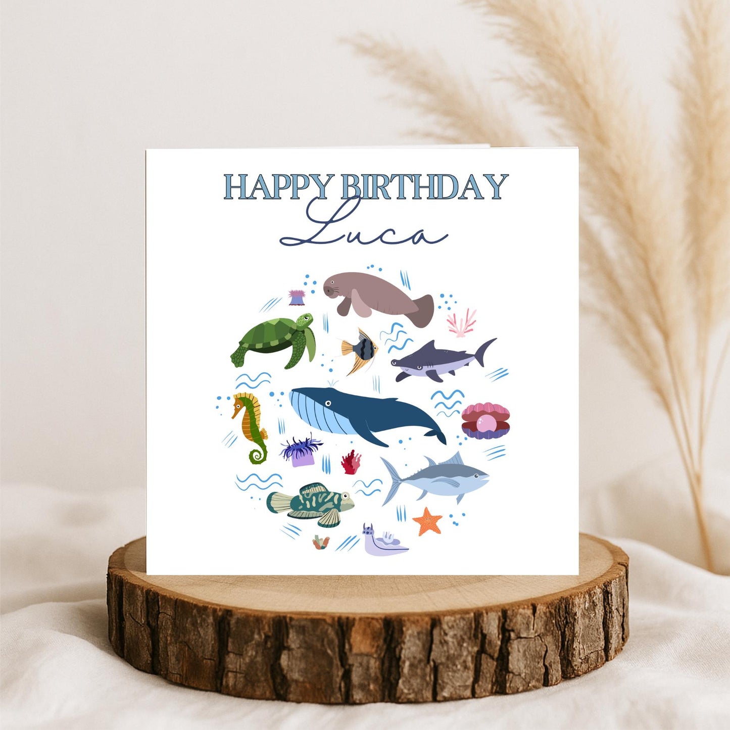 Under the Sea Birthday Card, Marine Birthday Card