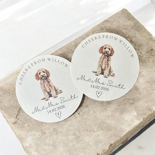 Personalised Wedding Dog Coasters