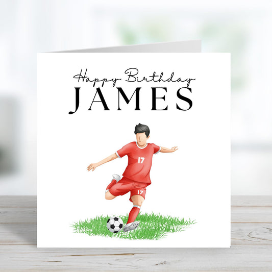 Boys football birthday card, Personalised Birthday Card