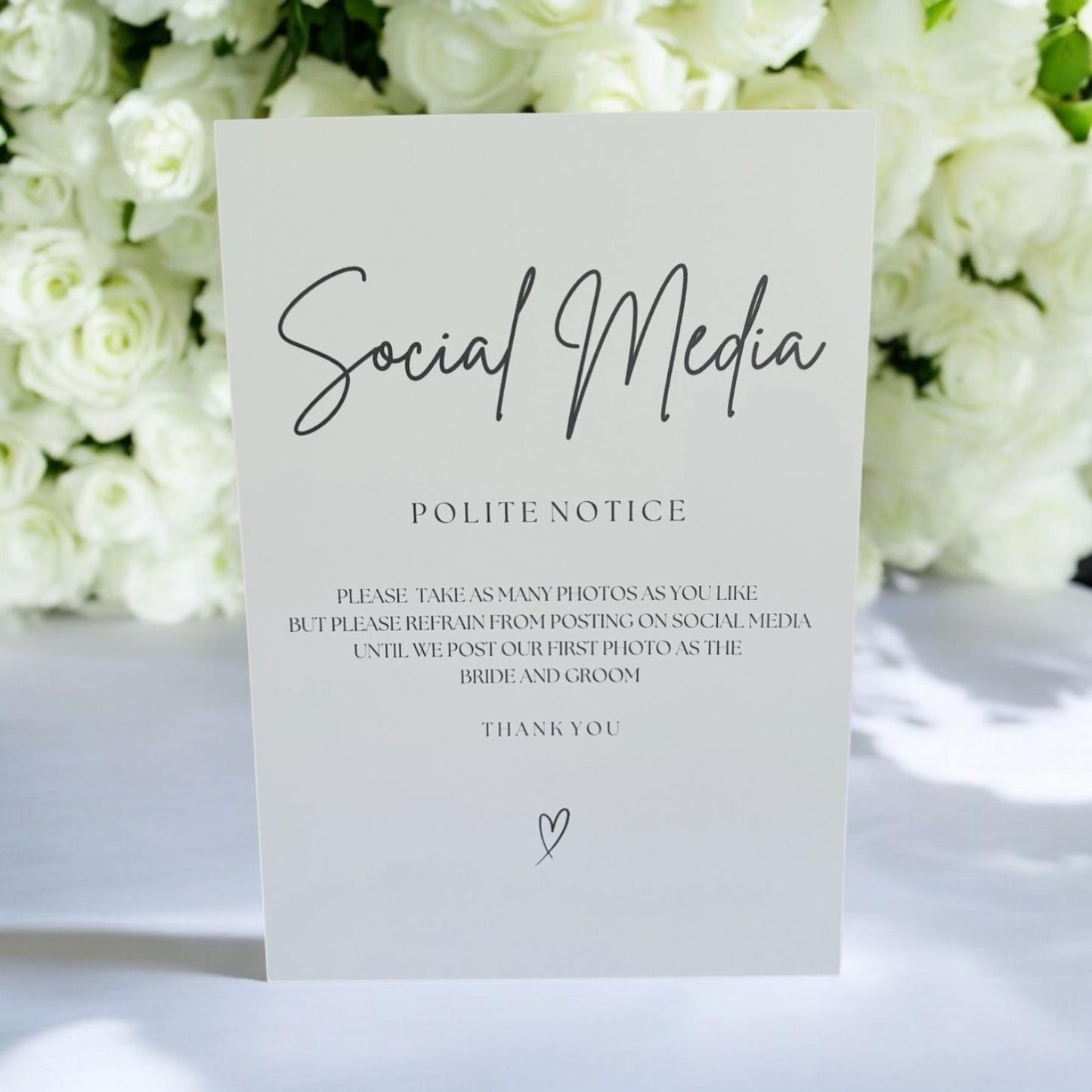Minimalist Wedding Social Media Sign, Wedding Sign, Personalised Wedding Sign, No photos Wedding Sign
