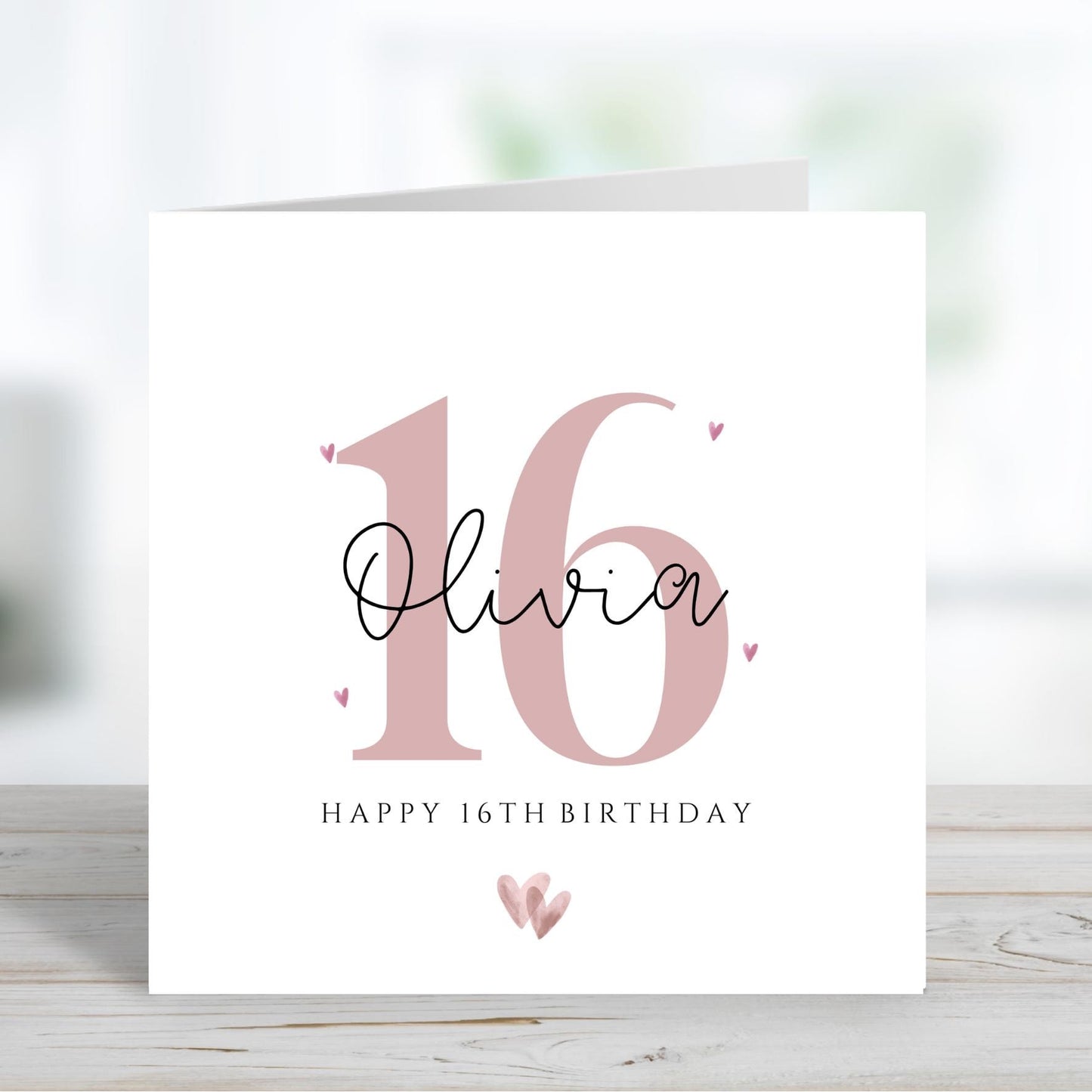 16th Birthday Card, Girls Name Birthday Card