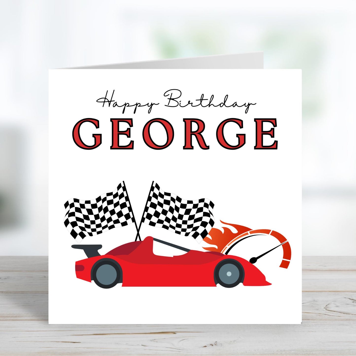 Race Car Birthday Card, Car Card, Racing Greeting Card