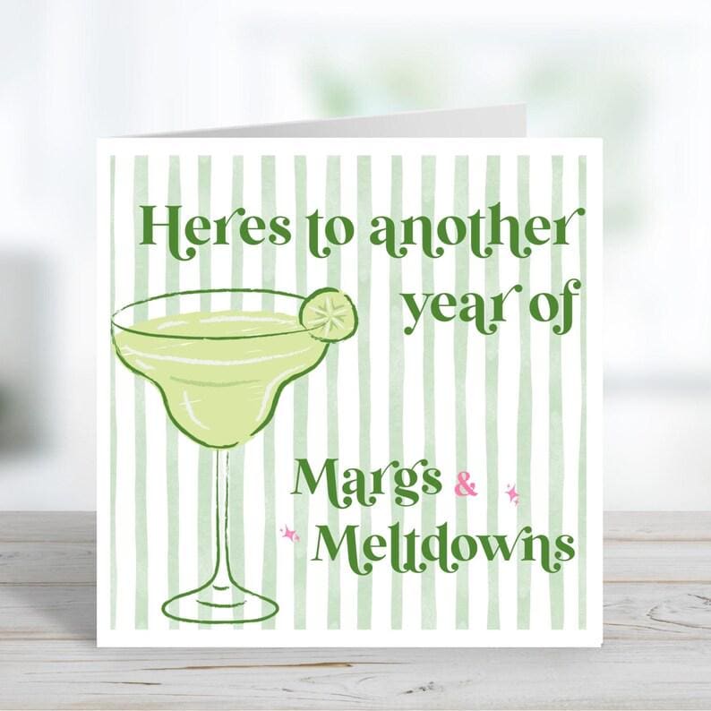 Margs & Meltdown Birthday Card, Margarita Cocktail Card