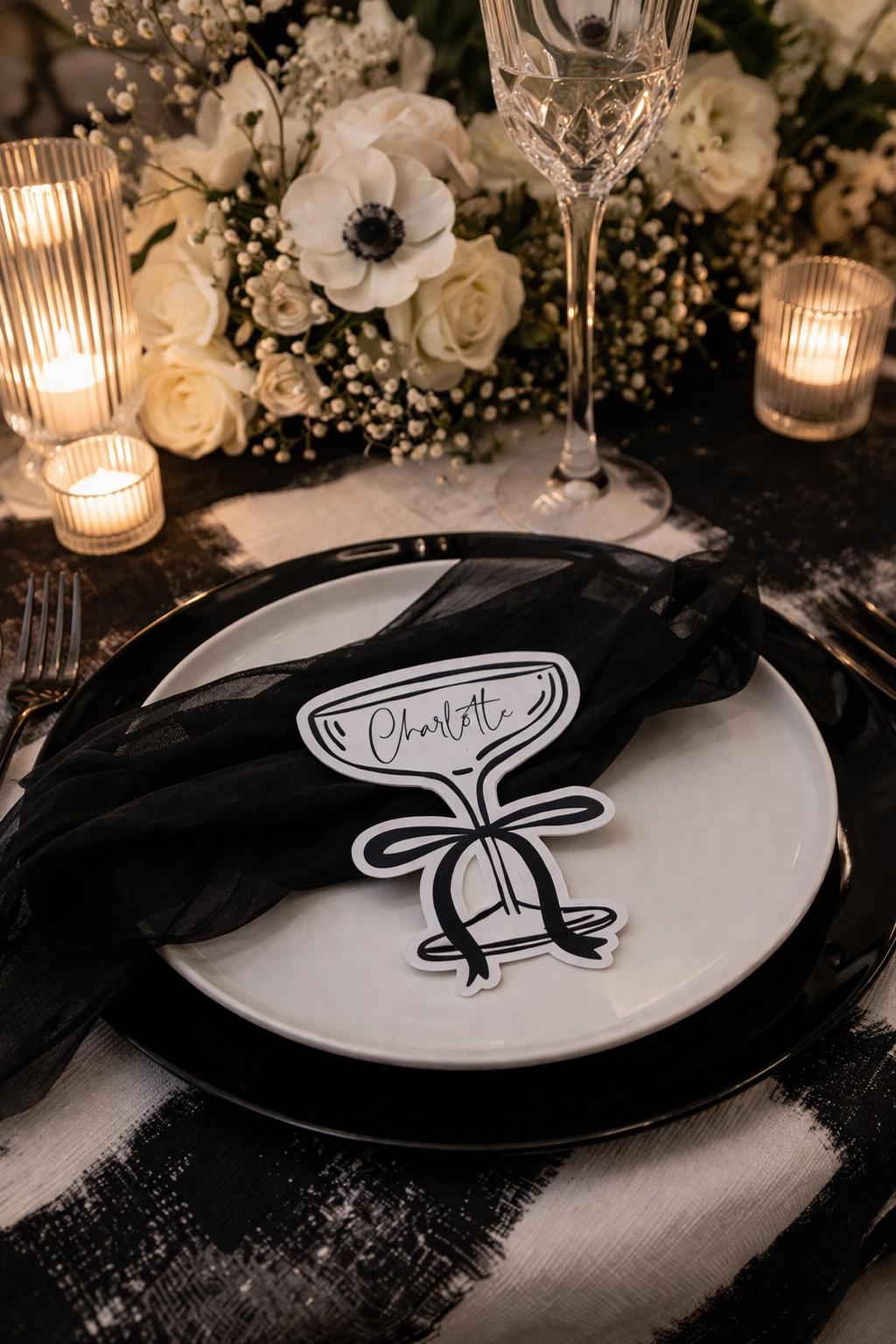 Cocktail Theme Wedding Place Cards, Wedding Name Cards, Wedding Table Names, Wedding Favours