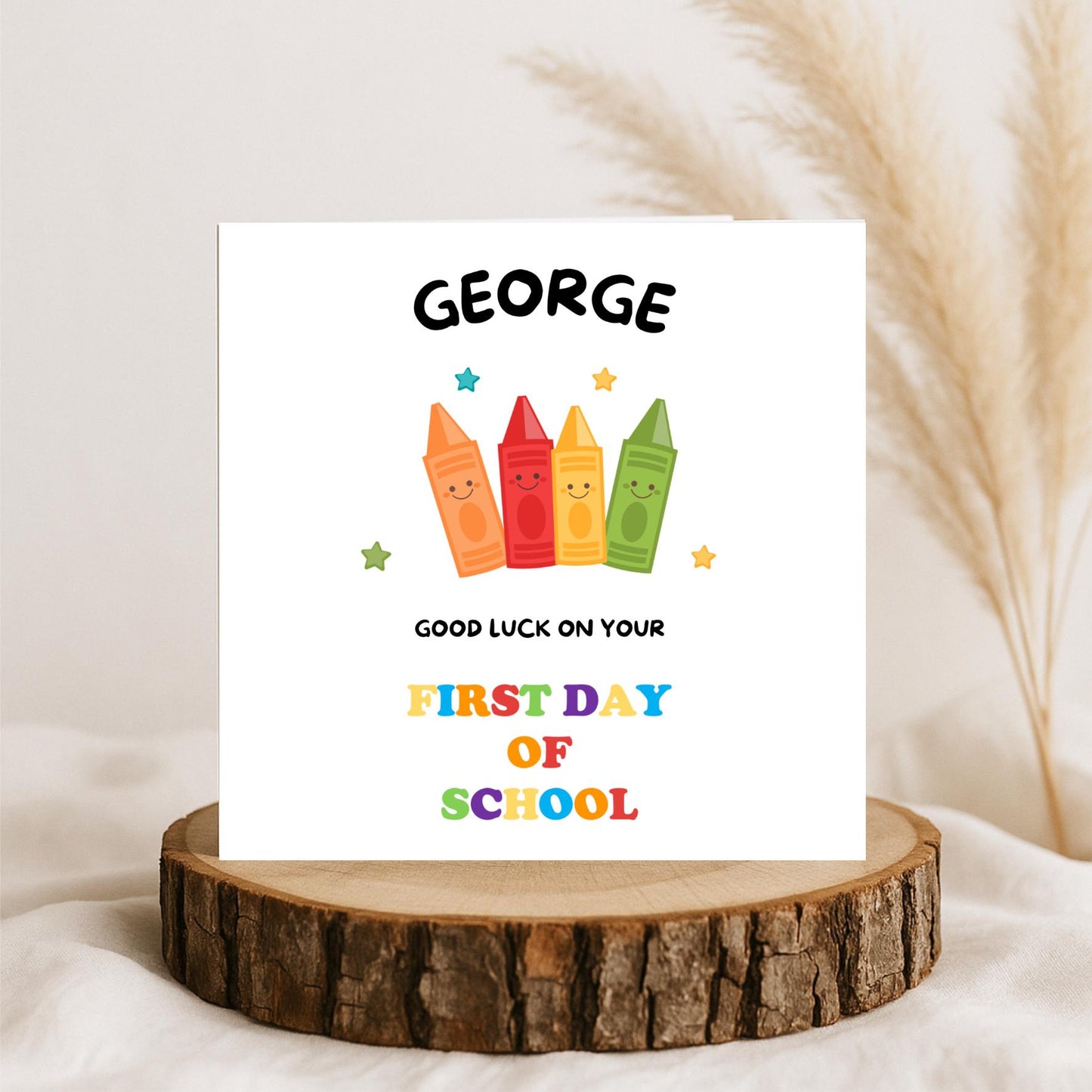 First day of school card , Personalised School Card, Good Luck Card, New School Card