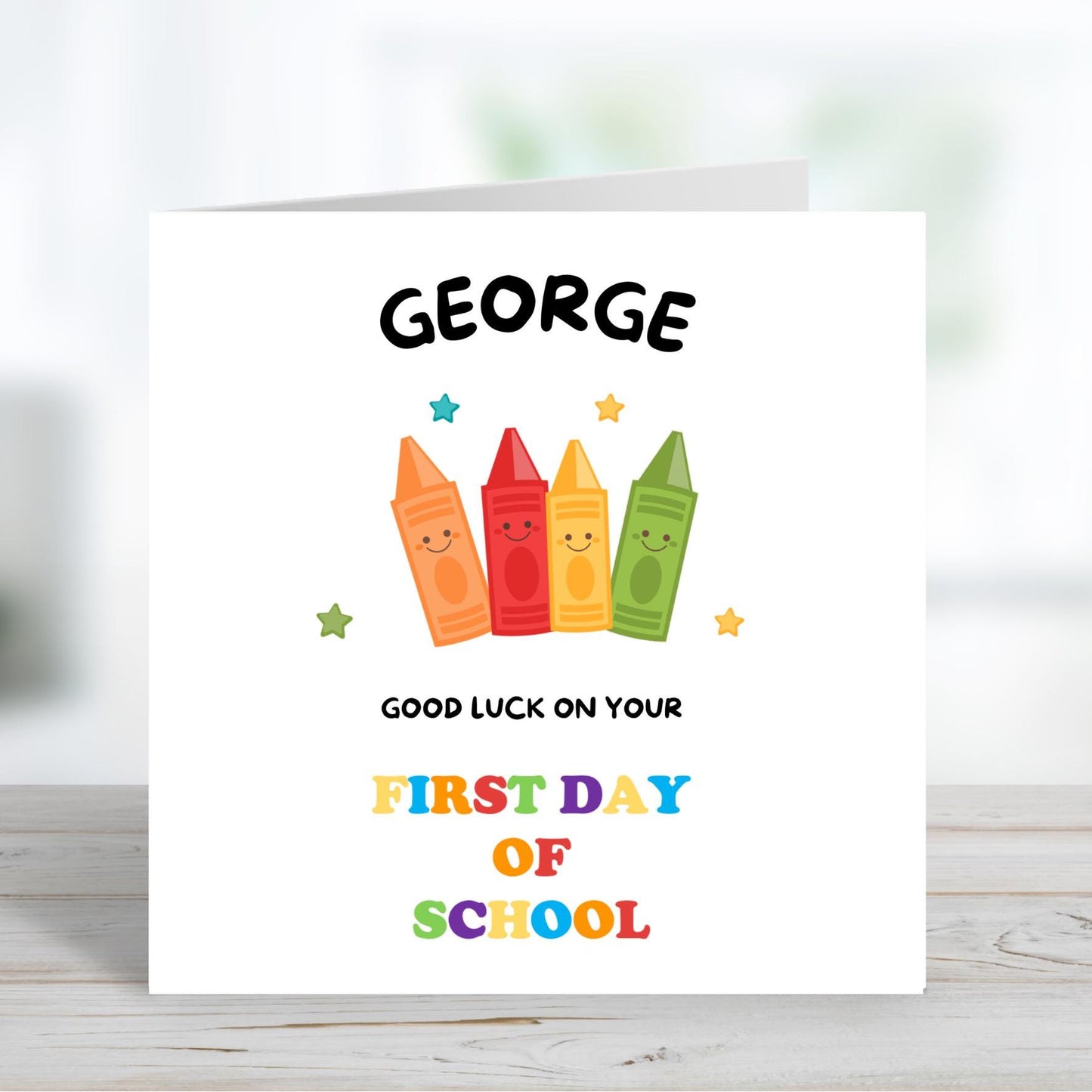 First day of school card , Personalised School Card, Good Luck Card, New School Card