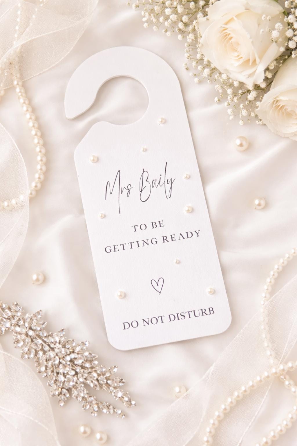 Personalised Bridal Wedding Room Reserved Door Hanger