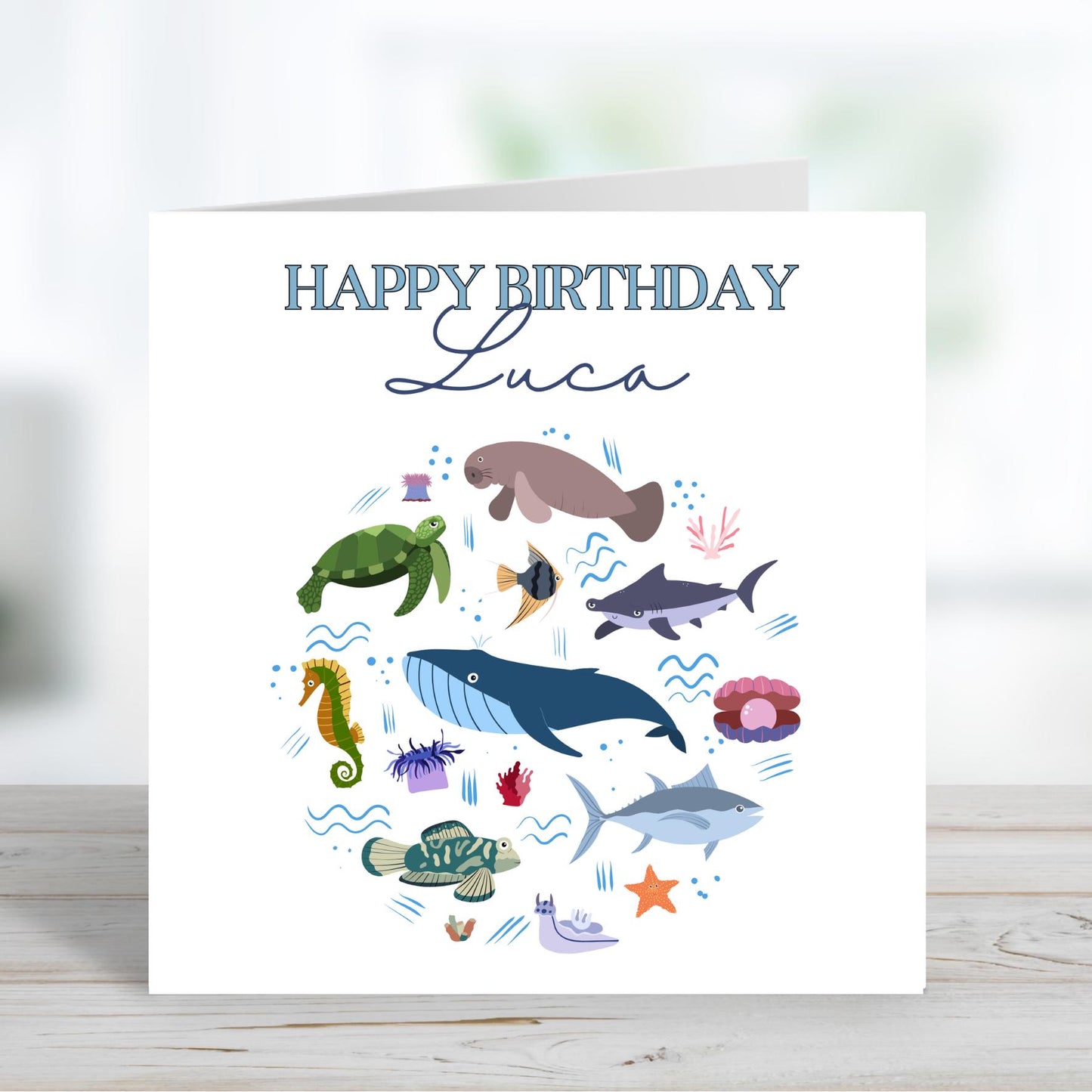 Under the Sea Birthday Card, Marine Birthday Card
