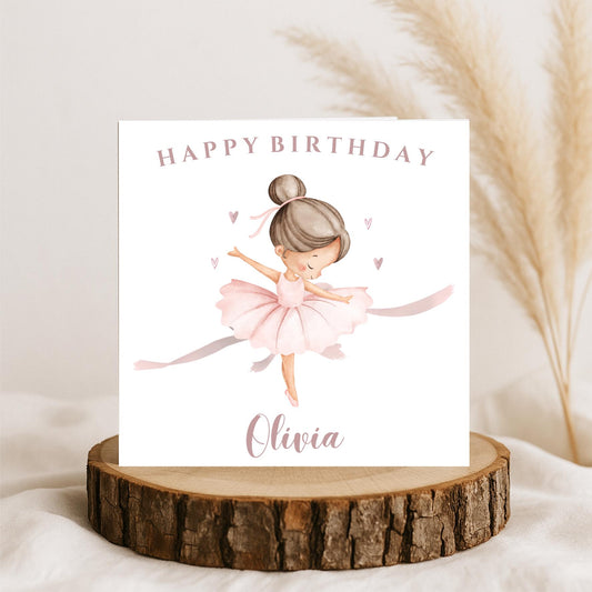 Ballerina Birthday Card, Girls Ballet Card
