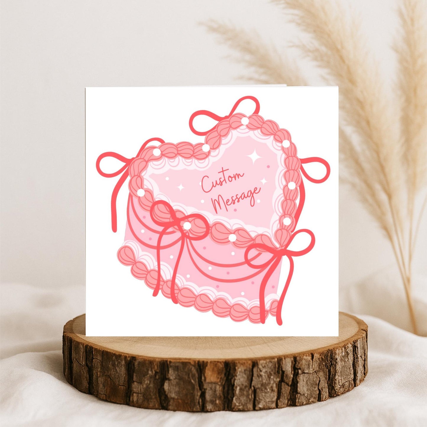 Personalised Bento Cake Card, Custom Message Card