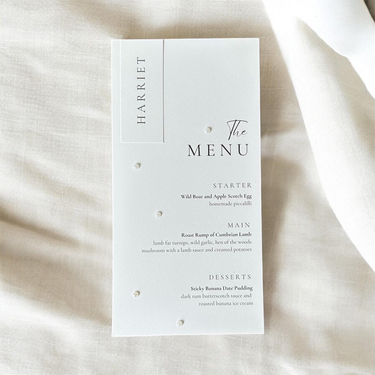 Wedding Menu Cards, Wedding Menu, Pearl Wedding Menu, Wedding Name Cards